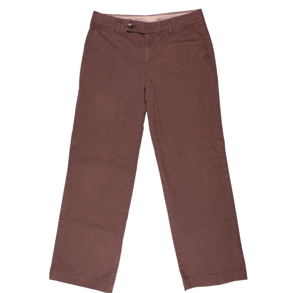 Eddie Bauer Pants Womens 6 Brown Straight Casual Chino Cotton Mercer 31x28.5
